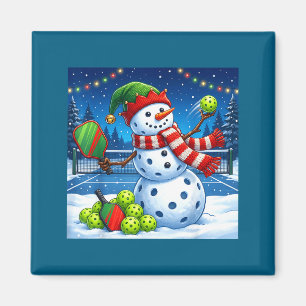 Santa Hat Snowman Xmas Funny Ckleball Christmas  Magnet