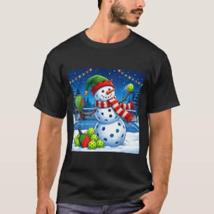 Santa Hat Snowman Xmas Funny Ckleball Christmas  T-Shirt