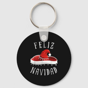 Santa Hat Sombrero Christmas Mexico Feliz Navidad Keychain
