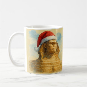 Santa Hat Sphinx Mug Egyptian Holiday