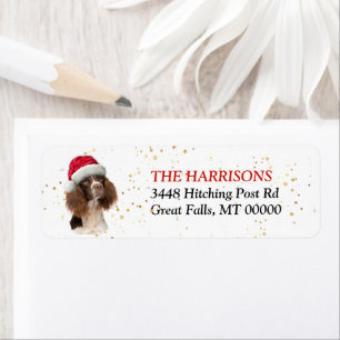 Santa Hat Springer Spaniel Return Address