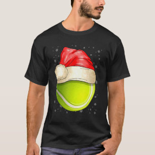 Santa Hat Tennis Christmas Cute Sport  Ugly Xmas T-Shirt