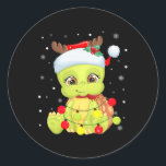 Santa Hat Tortoise Christmas Tortoise Lovers Pajam Classic Round Sticker<br><div class="desc">Santa Hat Tortoise Christmas Tortoise Lovers Pajama</div>