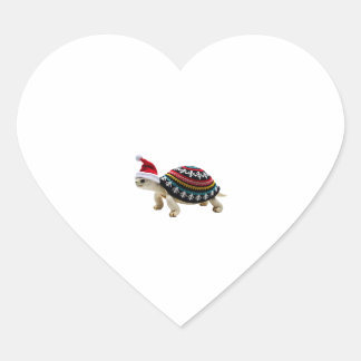 Santa Hat Tortoise - Vintage Sea Turtle Xmas Ugly  Heart Sticker