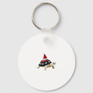 Santa Hat Tortoise - Vintage Sea Turtle Xmas Ugly Keychain