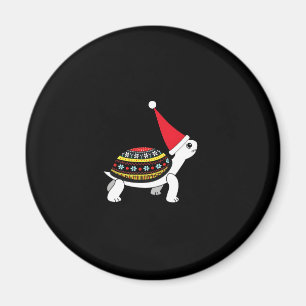 Santa Hat Tortoise - Vintage Sea Turtle Xmas Ugly  Magnet