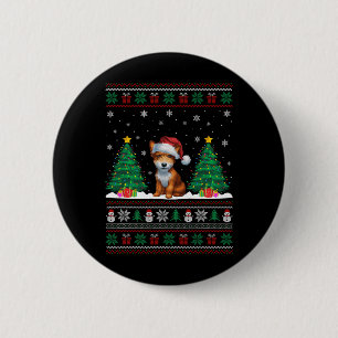 Santa Hat Toy Fox Terrier Dog Xmas Tree Lights Ugl 2 Inch Round Button