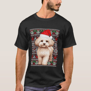 Santa Hat Ugly Christmas Maltipoo Dog Lovers T-Shirt