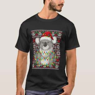 Santa Hat Ugly Christmas Men Women Kids Koala T-Shirt