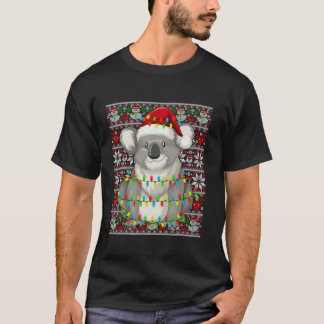 Santa Hat Ugly Christmas Men Women Kids Koala T-Shirt