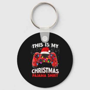 Santa Hat Video Gamer Shirt, This Is My Christmas Keychain