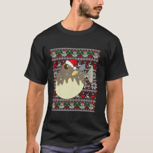 Santa Hat Vilain Sweat de Noël Puffer Poisson Adul