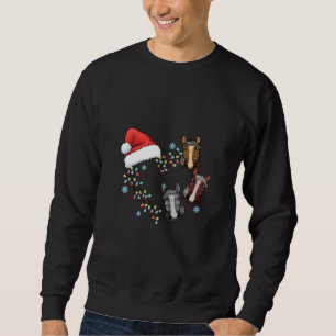 Santa Hat With Horses Equestrian Santa Christmas Sweatshirt