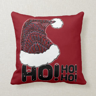 Santa Hat with Text Throw Pillow