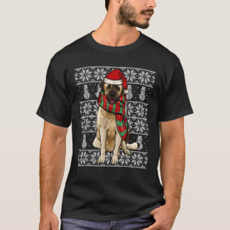Santa Hat Xmas Anatolian Shepherd Dog Ugly Christm T-Shirt