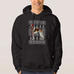 Santa Hat Xmas Borzoi Ugly Christmas Hoodie