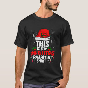 Santa Hat Xmas Pyjamas Men Women This Is My Christ T-Shirt