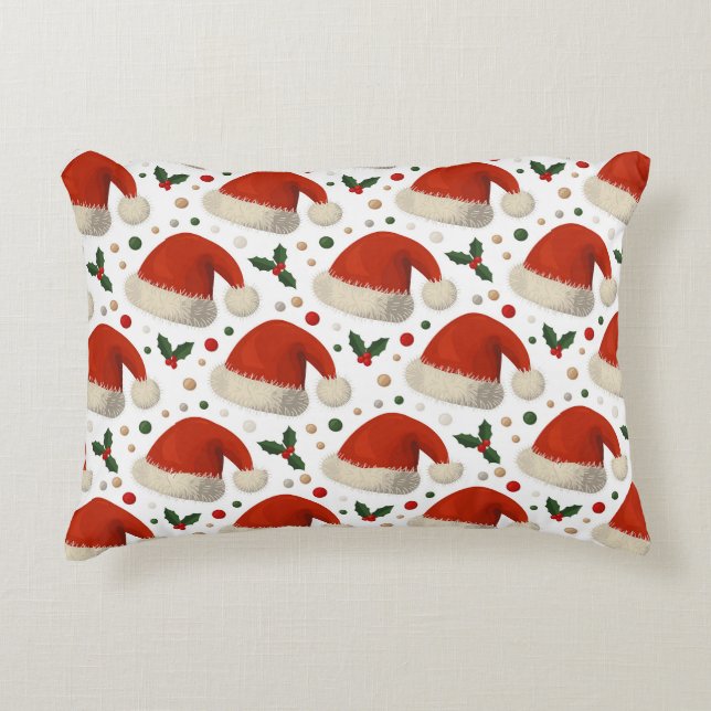 Santa Hats Accent Pillow (Front)