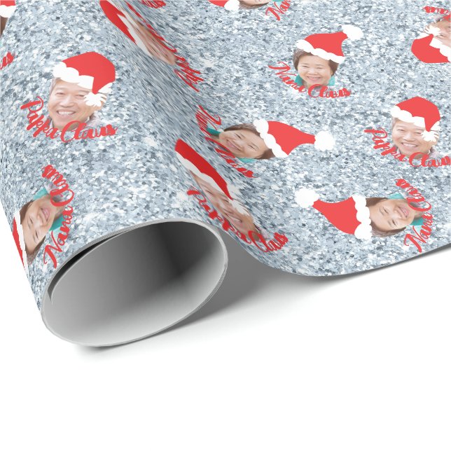 Santa Hats Custom Photo Wrapping Paper (Roll Corner)