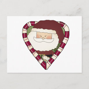 Santa Heart Holiday Tshirts and Gifts Postcard