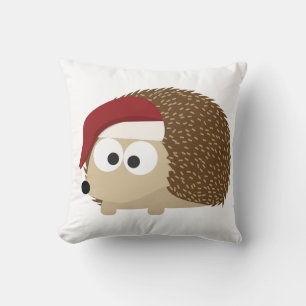 Santa hedgehog throw pillow