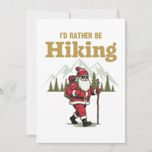 Santa Hiking Holiday Card