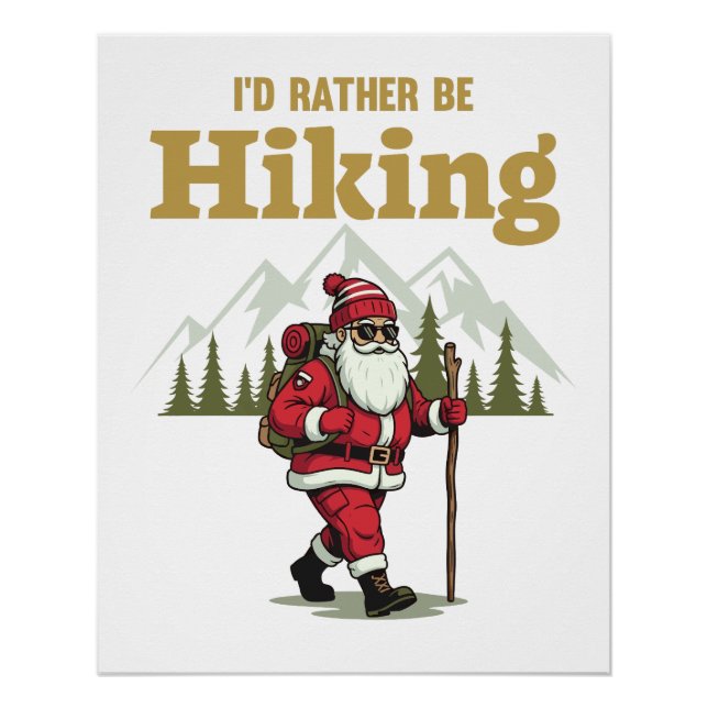 Santa Hiking Poster (Front)