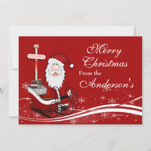Santa & His Sleigh Christmas Greeting Card