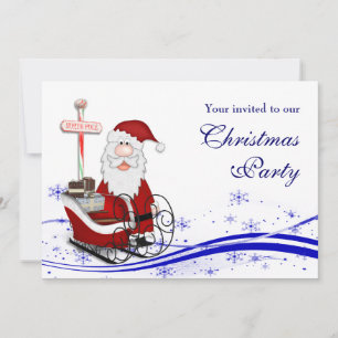 Santa & His Sleigh Christmas Party Invitation