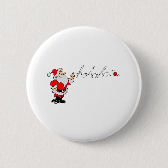 Santa (Ho Ho Ho) 2 Inch Round Button (Front)