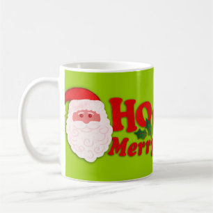 Santa "Ho Ho Ho Merry Christmas" green mug