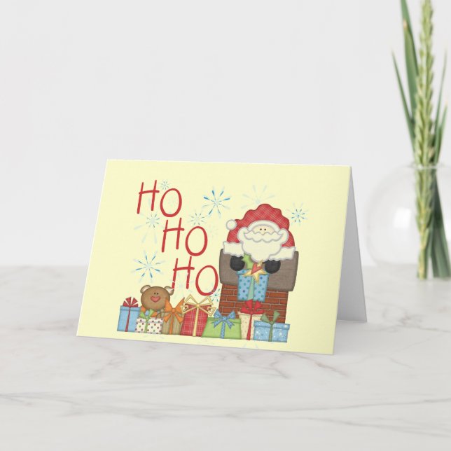 Santa Ho Ho Ho Tshirts and Gifts Holiday Card (Front)