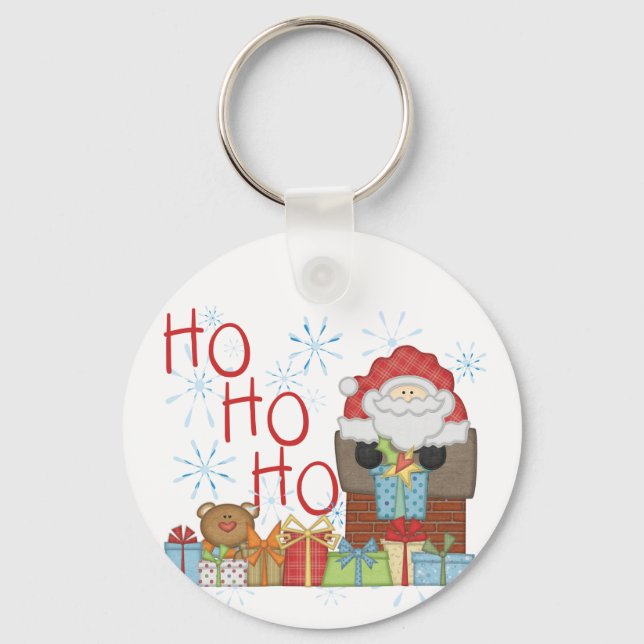 Santa Ho Ho Ho Tshirts and Gifts Keychain (Front)
