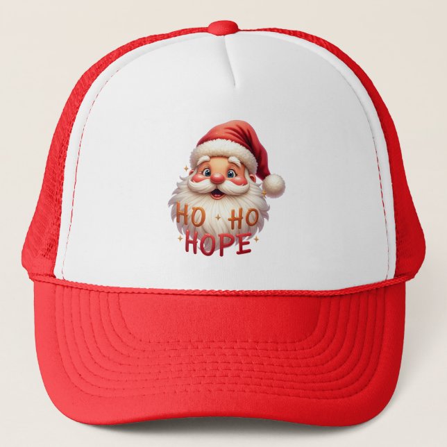 Santa Ho Ho Hope Trucker Hat (Front)