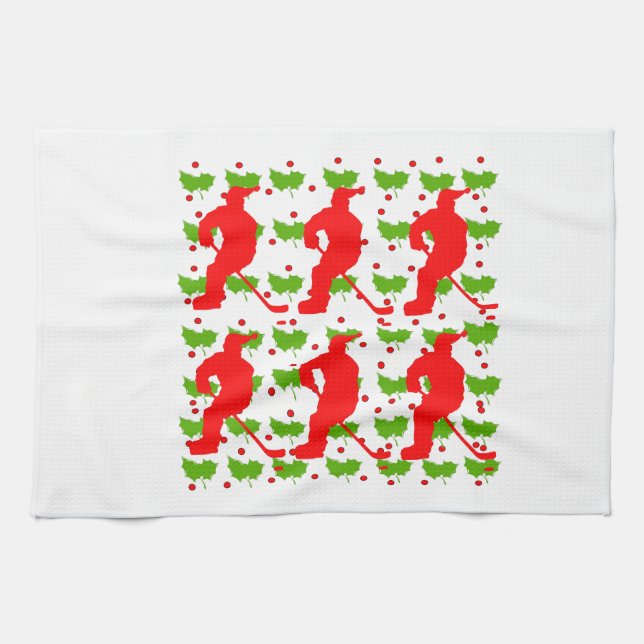 SANTA HOCKEY KITCHEN TOWEL (Horizontal)