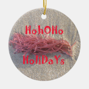 Santa HoHoHo Merry Christmas From Beach colours Ceramic Ornament