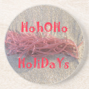 Santa HoHoHo Merry Christmas From Beach colours Coaster