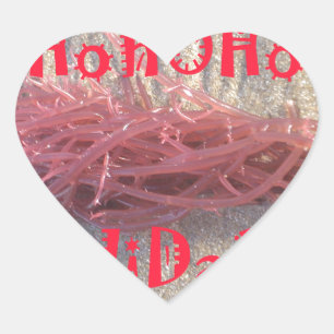 Santa HoHoHo Merry Christmas From Beach colours Heart Sticker