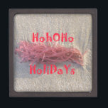 Santa HoHoHo Merry Christmas From Beach colours Jewelry Box<br><div class="desc">Santa HoHoHo Merry Christmas From Beach The beach brigs joy to people who visit the ocean to have a good time. The beach sand provides is natural feeling of being closer and attached to this world. Santa HoHoHo Merry Christmas From Beach. One of the best way to send seasonal greetings...</div>