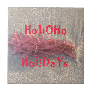 Santa HoHoHo Merry Christmas From Beach colours Tile
