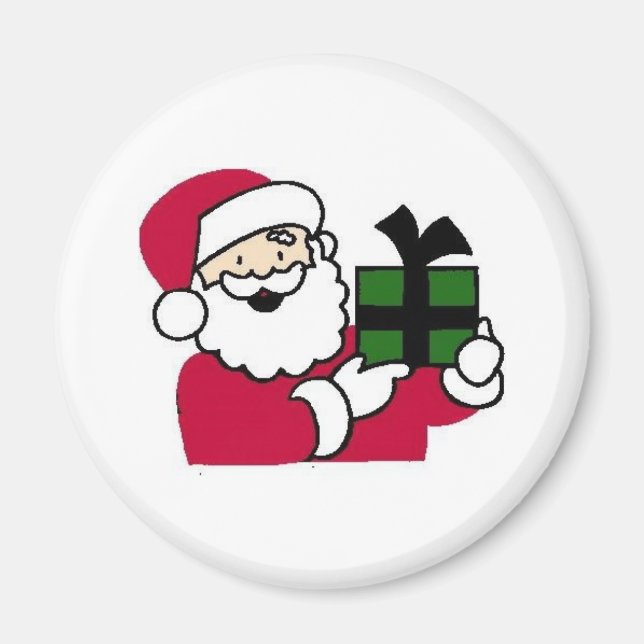 Santa Holding Gift Magnet (Front)