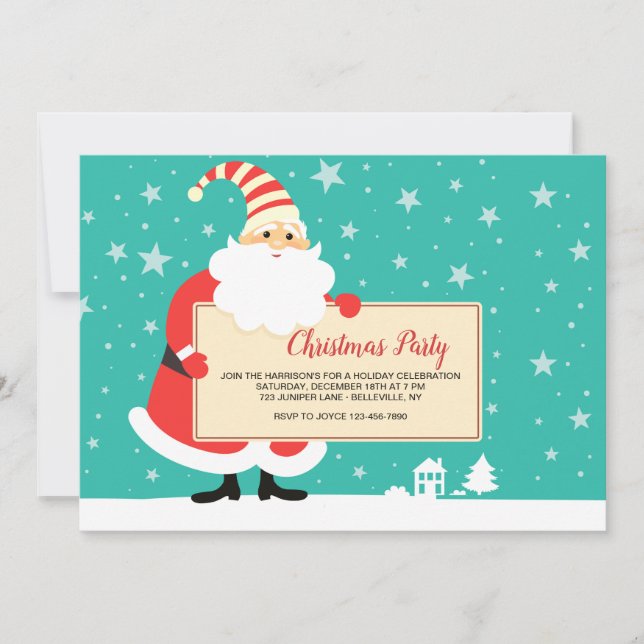 Santa Holding Invitation (Front)