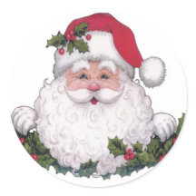 Santa holiday sticker envelope seal Christmas