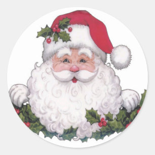 Santa holiday sticker envelope seal Christmas