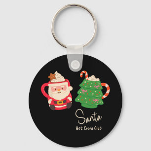 Santa Hot Cocoa Club Retro Christmas Holiday Mug G Keychain