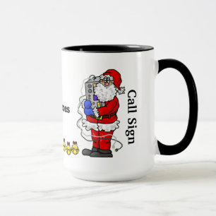 Santa Hugging Radio Christmas Mug