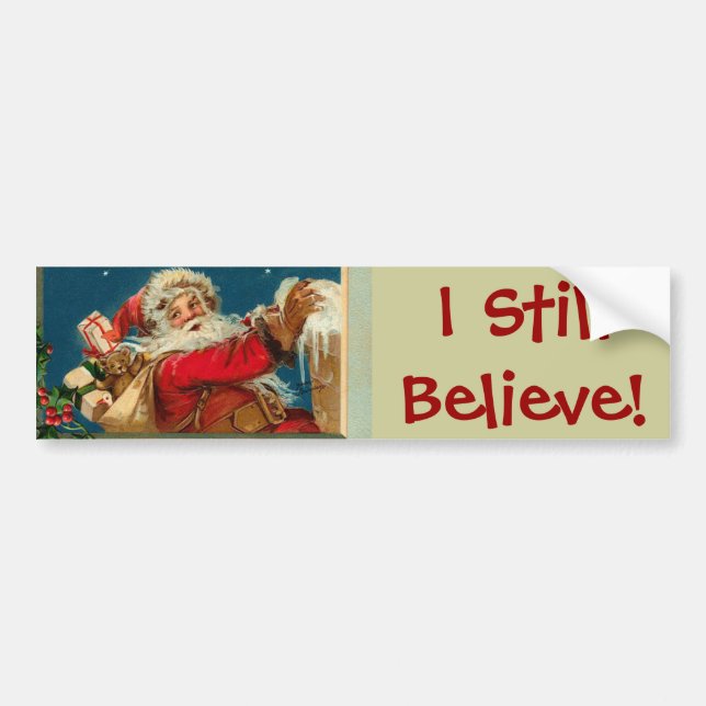Santa I Believe Jumbo Sticker (Front)