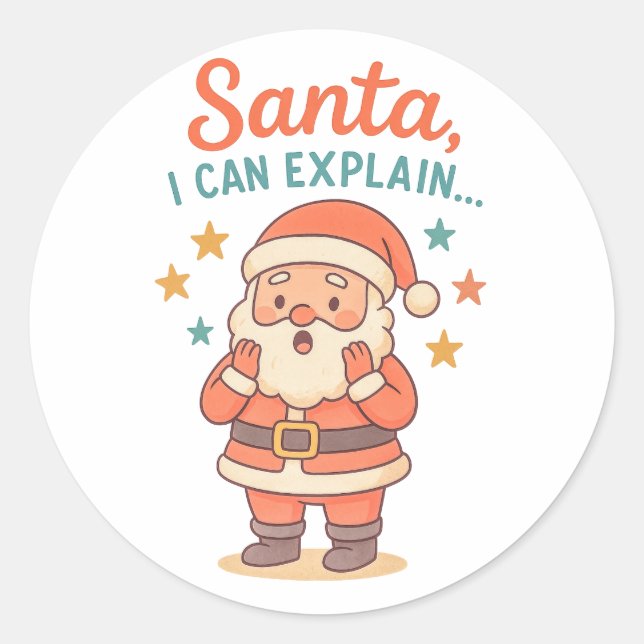 Santa I Can Explain Christmas Stickers | Funny  (Front)