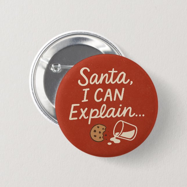 Santa, I Can Explain Funny Christmas Quote 2 Inch Round Button (Front & Back)