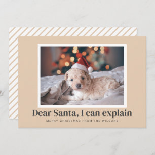 Santa, I Can Explain Funny Pet Photo  Holiday Card
